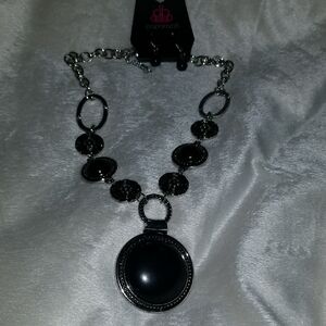 Paparazzi Midnight Black and Silver Necklace